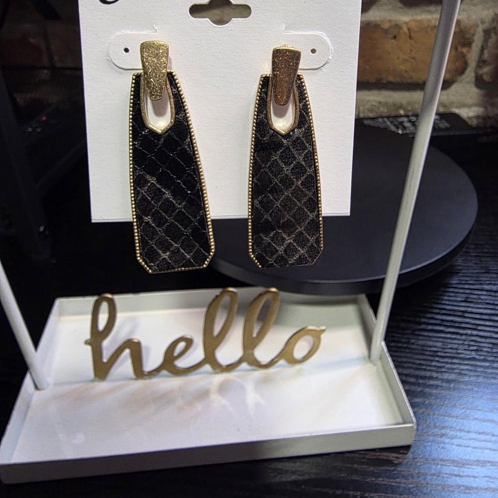 Jillian Michel Gold and Black Earrings